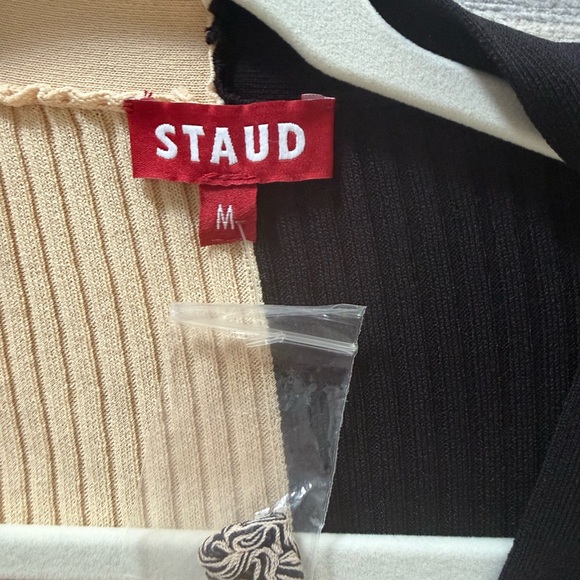 STAUD Buff and Black Long Sleeve Dress - Picture 5 of 6